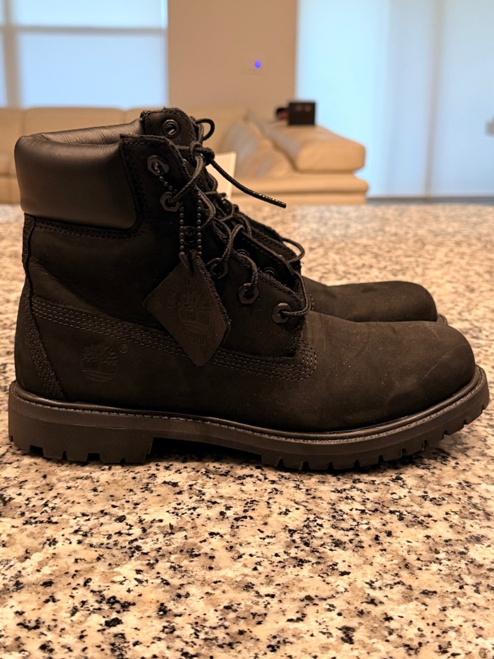 Timberland Black Leather Waterproof 6-Inch Boots 8